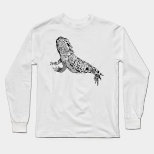 Line drawing - bearded dragon Long Sleeve T-Shirt